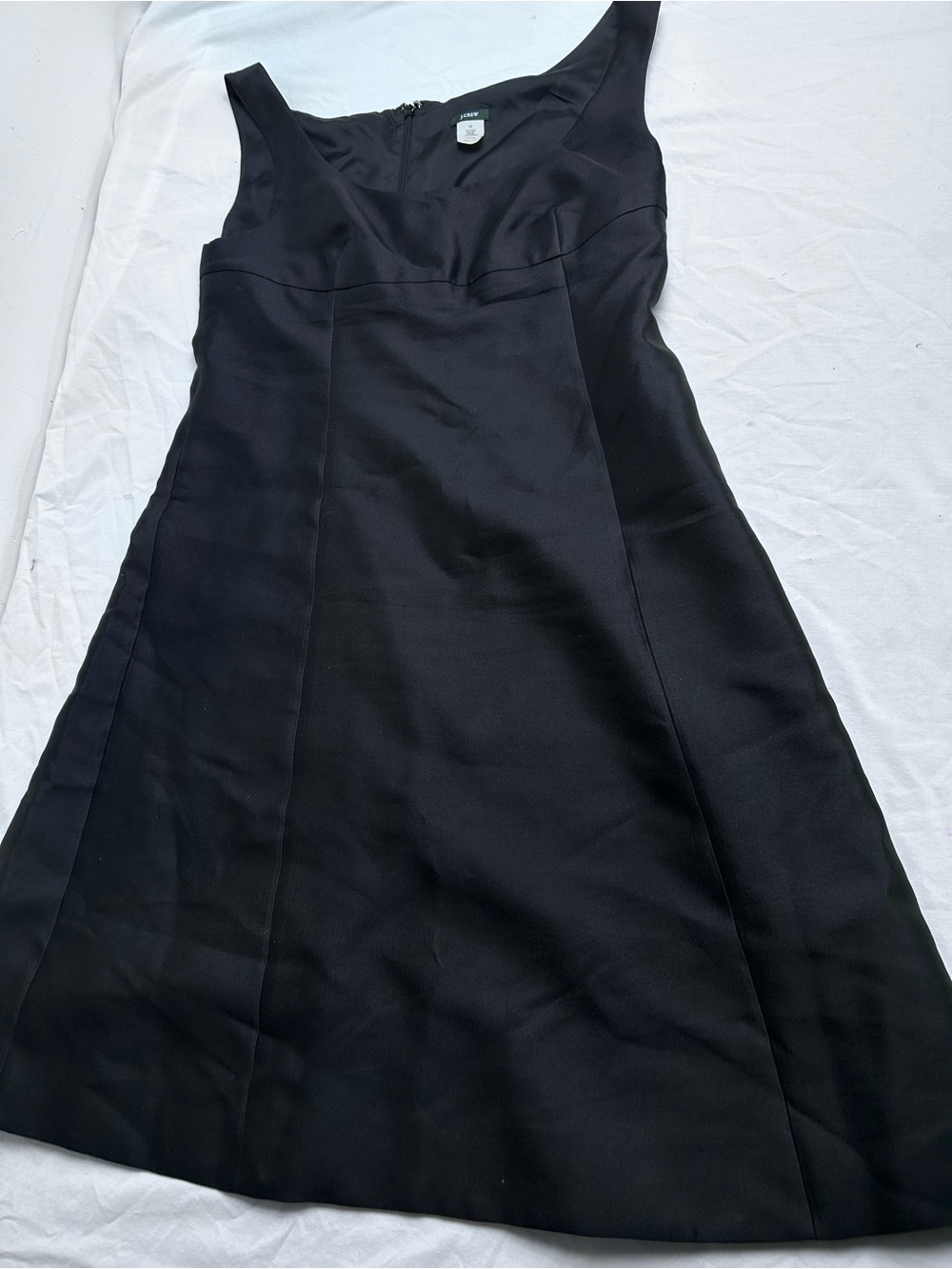 J Crew Classic Black Sleeveless A-Line pocket dress size 10. Wool & silk